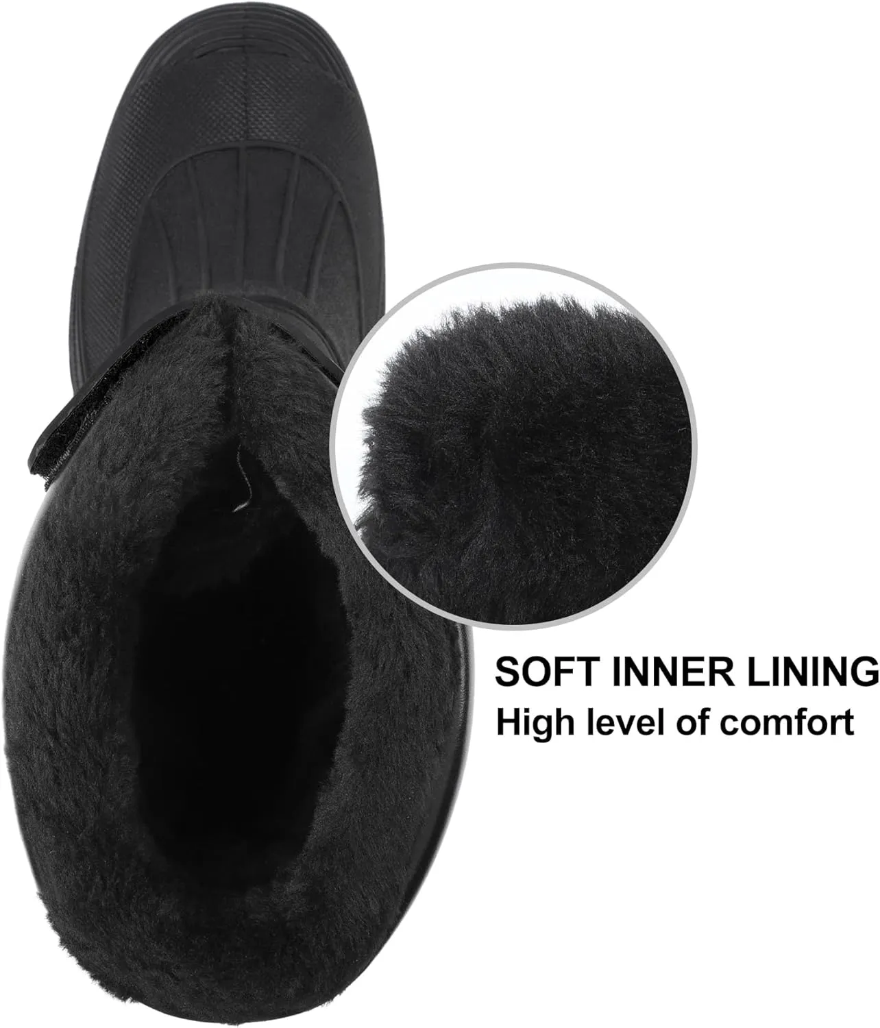 Knixmax Men's Winter Boots Waterproof Snow Shoes Mid Calf Insulated Booties Warm Outdoor Hiking Walking Skiing Boots No Lace Mens Boots With Zipper Size 8-14