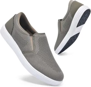 konhill Men's Slip on Shoes, Casual Breathable Boat Sneakers with Arch Support Lightweight Mesh Beach Loafers for Driving Walking Skate