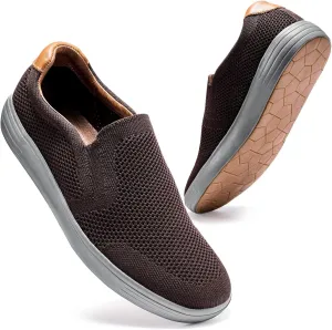 konhill Slip on Sneaker for Men- Casual Knit Boat Loafers Walking Shoes Driving Work Memory Skate Foam Shoes