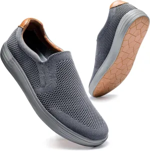 konhill Slip on Sneaker for Men- Casual Knit Boat Loafers Walking Shoes Driving Work Memory Skate Foam Shoes