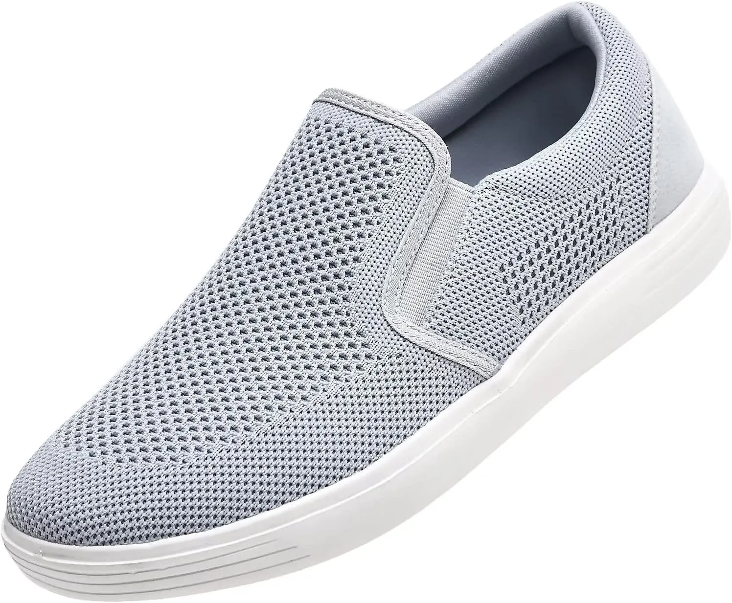 konhill Slip on Sneaker for Men- Casual Knit Boat Loafers Walking Shoes Driving Work Memory Skate Foam Shoes