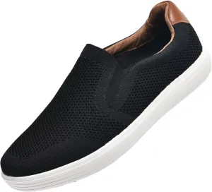 konhill Slip on Sneaker for Men- Casual Knit Boat Loafers Walking Shoes Driving Work Memory Skate Foam Shoes