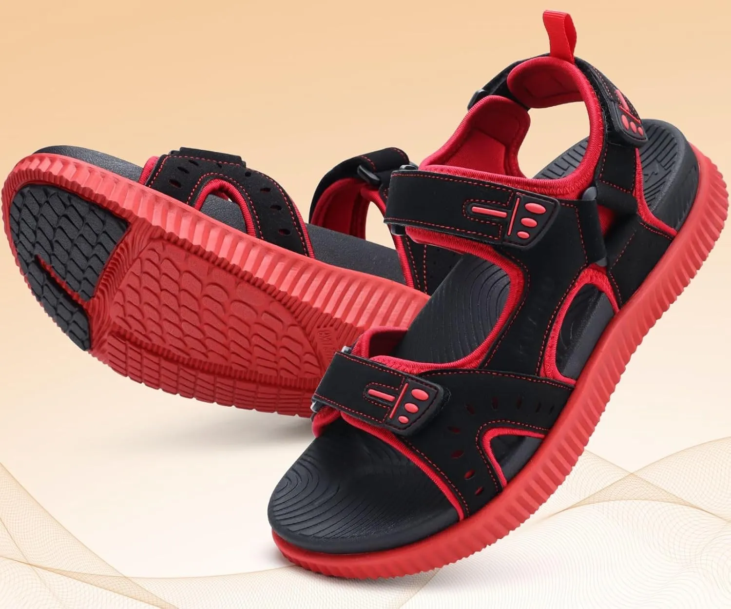 KuaiLu Mens Hiking Sandals With Arch Support Sport Recovery Athletic Walking Sandals For Man Outdoor Summer Casual Thick Cushion Beach Water Fisherman Sandal Size 7-15