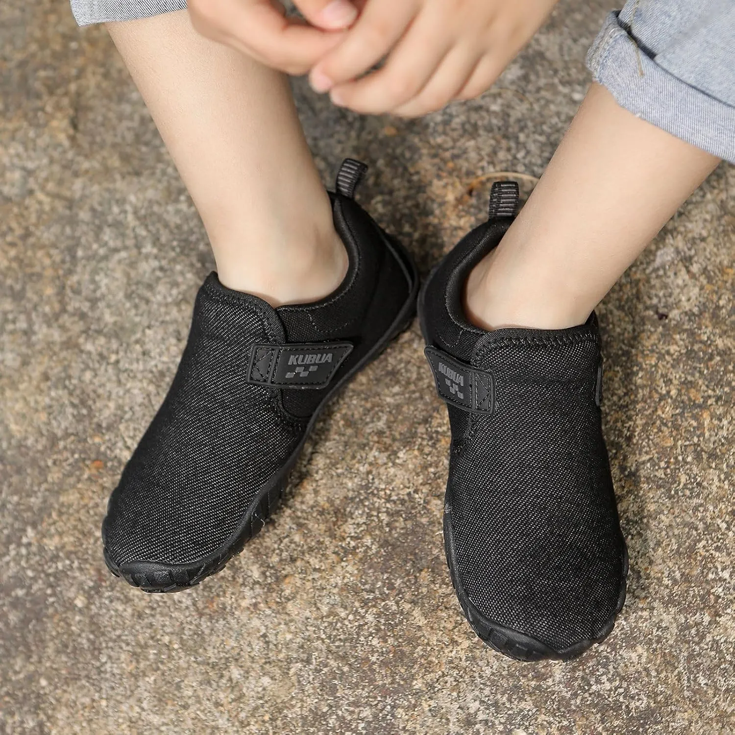 KUBUA Kids Barefoot Shoes Boys Girls Slip On Minimalist Sneakers for Walking Tennis Athletic Hiking Toddler Little Big Kid