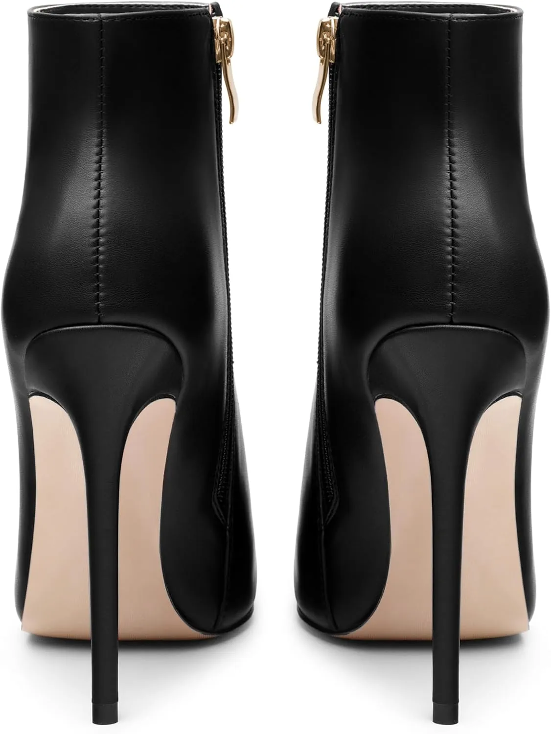 KUOARN Heeled Ankle Boots for Women Pointed Toe Stiletto High Heel 4.7 Inch Booties with Zipper Sexy Evening Party Dating Fall Shoes