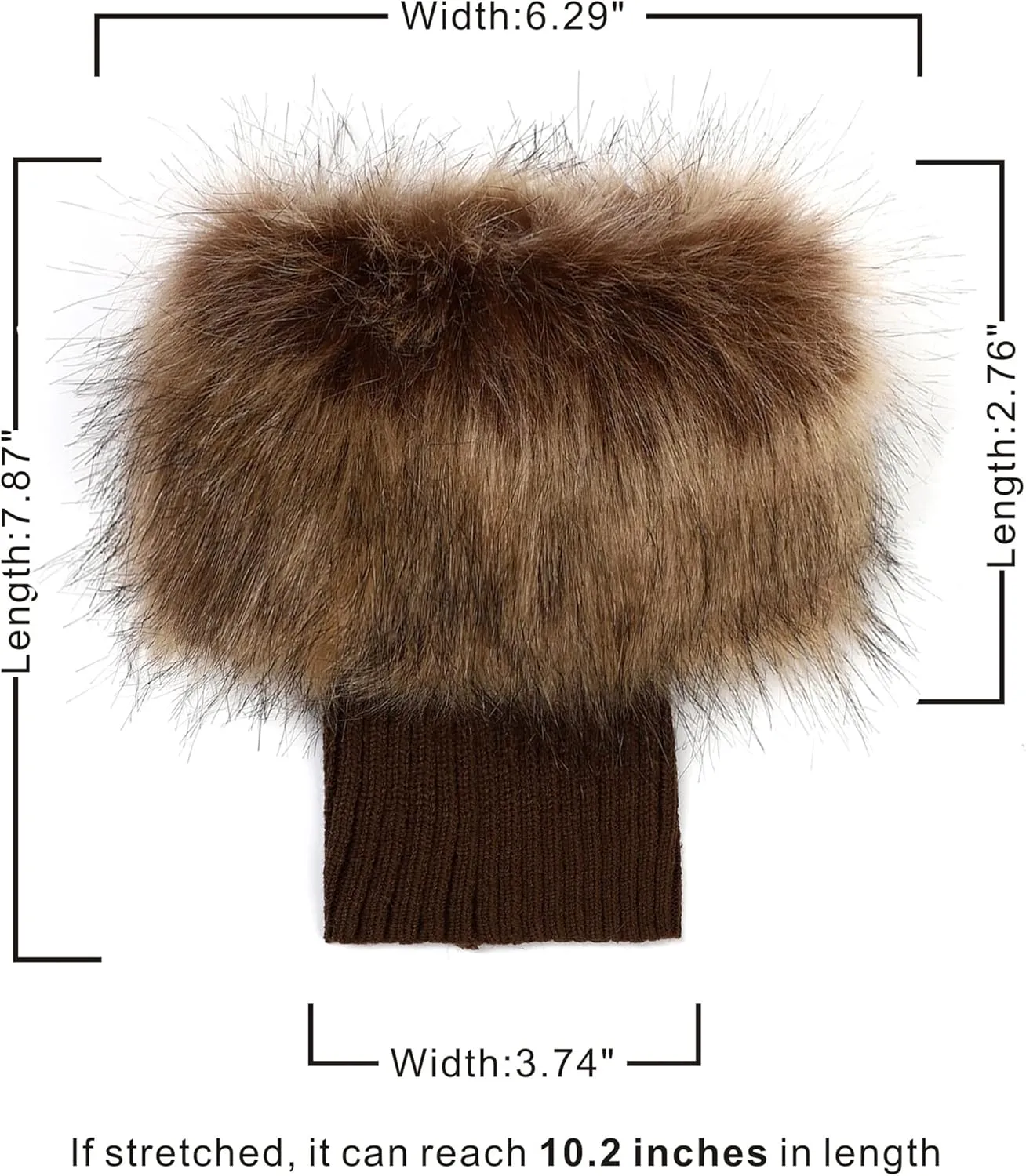 LA CARRIE Women Faux Fur Plush Leg Warmers Short Furry Fuzzy Leg Cuffs Girls Winter Knitted Boot