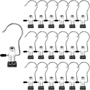 Laundry Hooks Hanging Clips Clothes Pins Closet Hanger Organizer Clamps Socks Towel Clips Heavy Duty Clothespins Bulk Hanger Clips for Closet Travel Pants Socks Handbags, 50 Pack