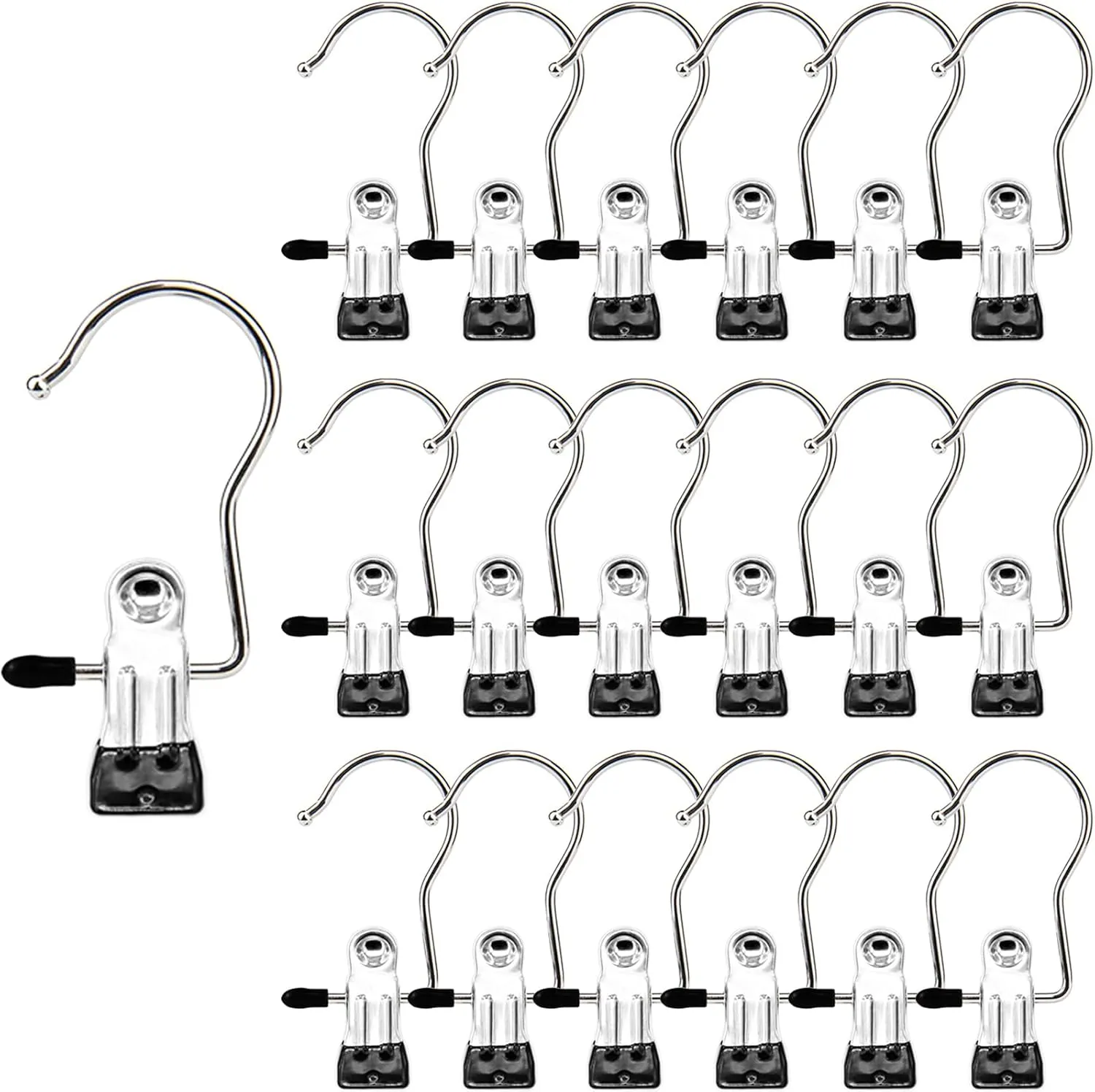 Laundry Hooks Hanging Clips Clothes Pins Closet Hanger Organizer Clamps Socks Towel Clips Heavy Duty Clothespins Bulk Hanger Clips for Closet Travel Pants Socks Handbags, 50 Pack