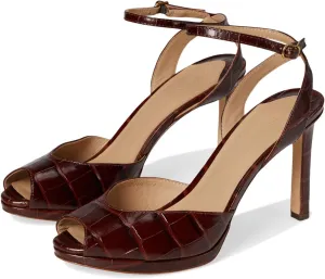 Lauren Ralph Lauren Women's Kyla Crocodile-Embossed Leather Sandal