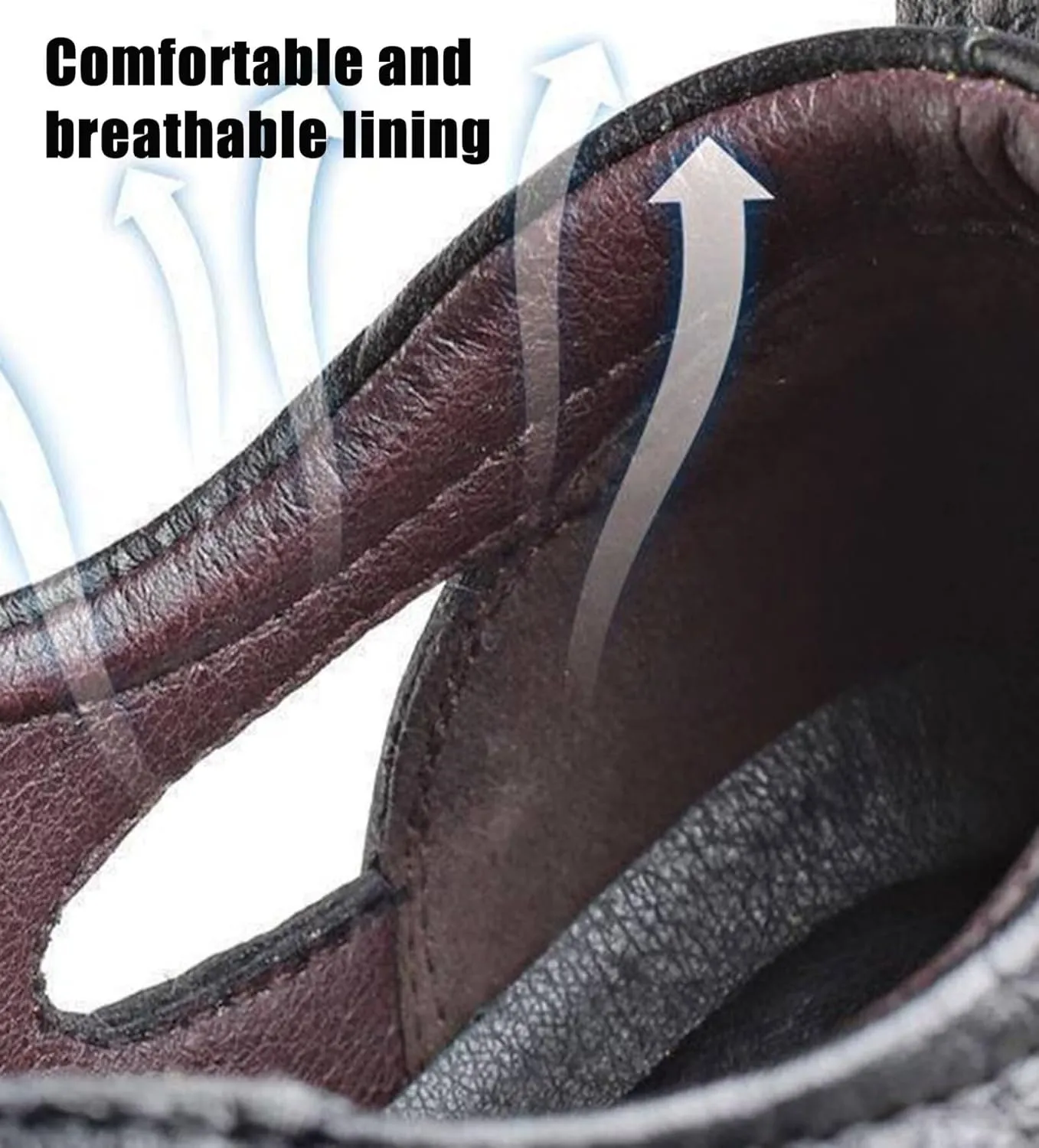 Leather Sandals Men Breathable Closed Toe Walking Sandals Outdoor Summer Beach Shoes Hiking Trekking Sandals