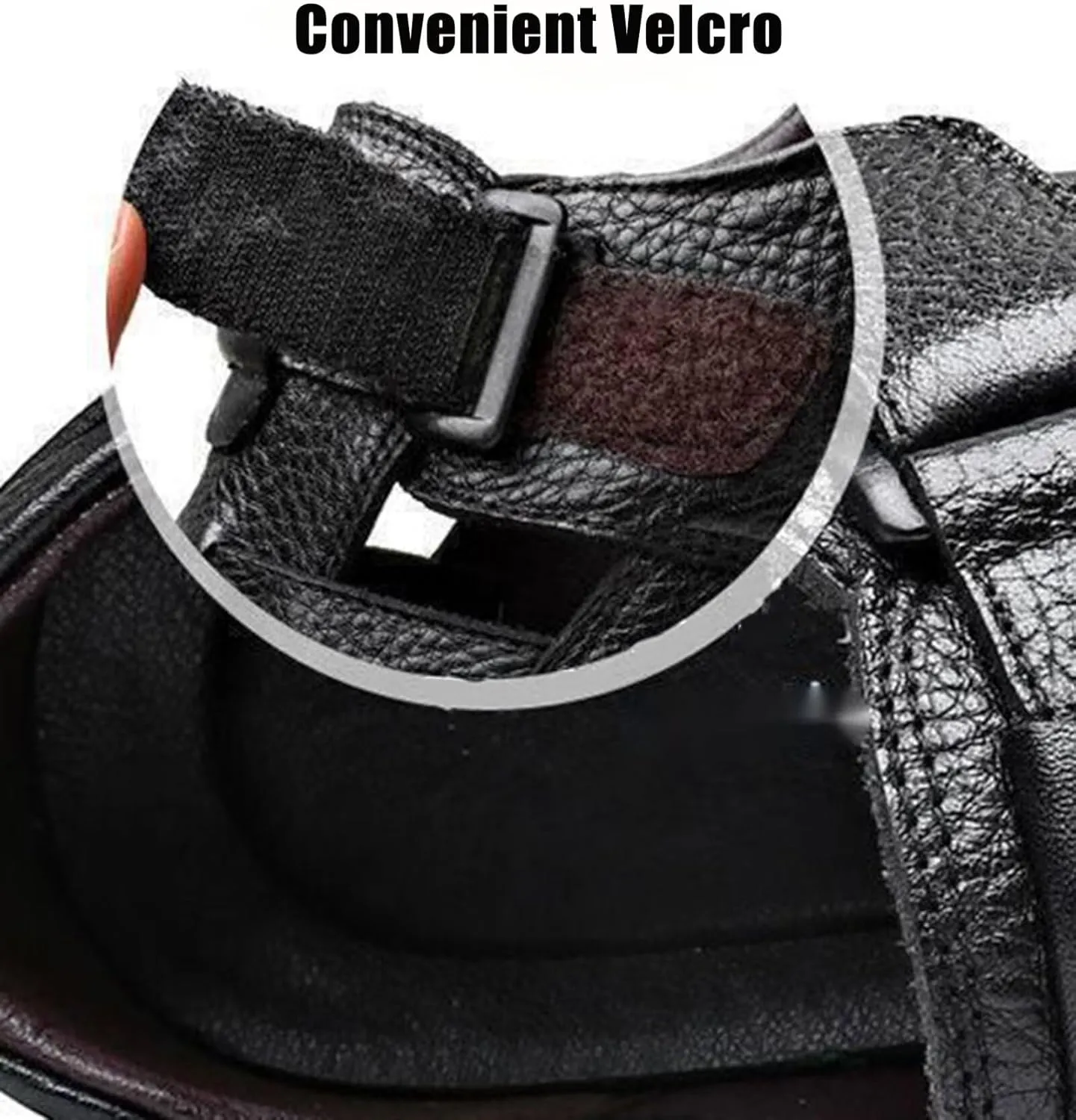 Leather Sandals Men Breathable Closed Toe Walking Sandals Outdoor Summer Beach Shoes Hiking Trekking Sandals