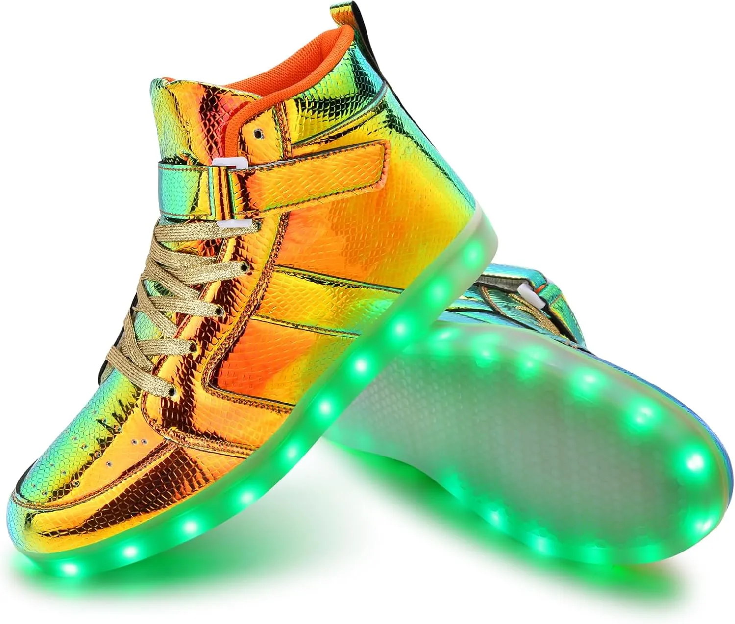 LED Shoes - Men's & Women's Light Up High Top Sneakers, USB Charging, Glow in The Dark for Dancing Party Festivals