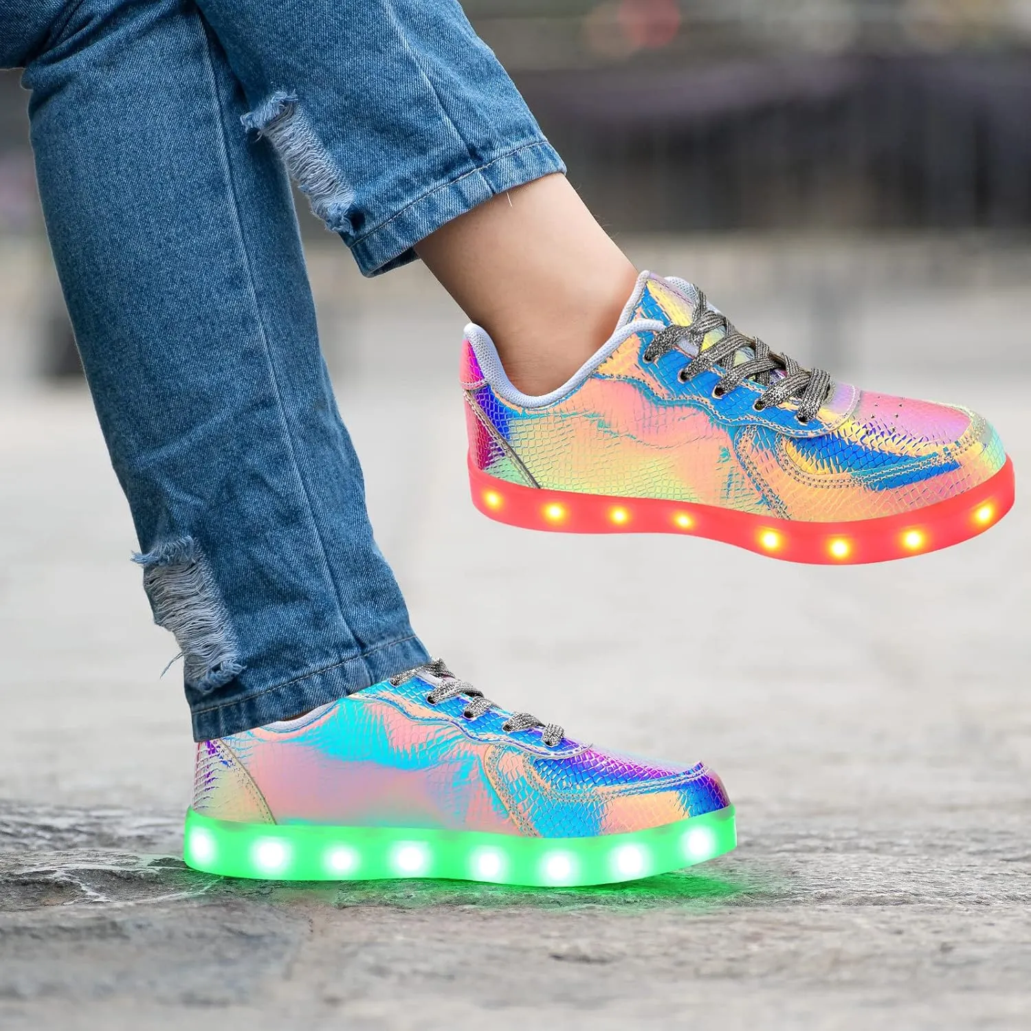 LED Shoes - Men's & Women's Light Up High Top Sneakers, USB Charging, Glow in The Dark for Dancing Party Festivals