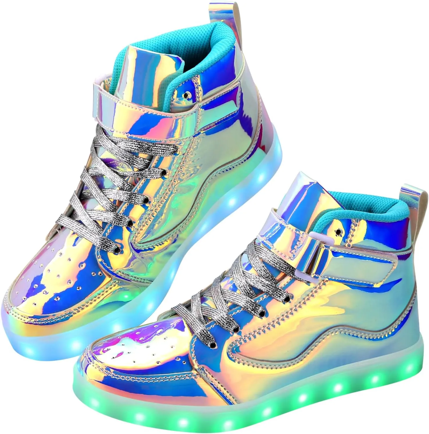 LED Shoes - Men's & Women's Light Up High Top Sneakers, USB Charging, Glow in The Dark for Dancing Party Festivals