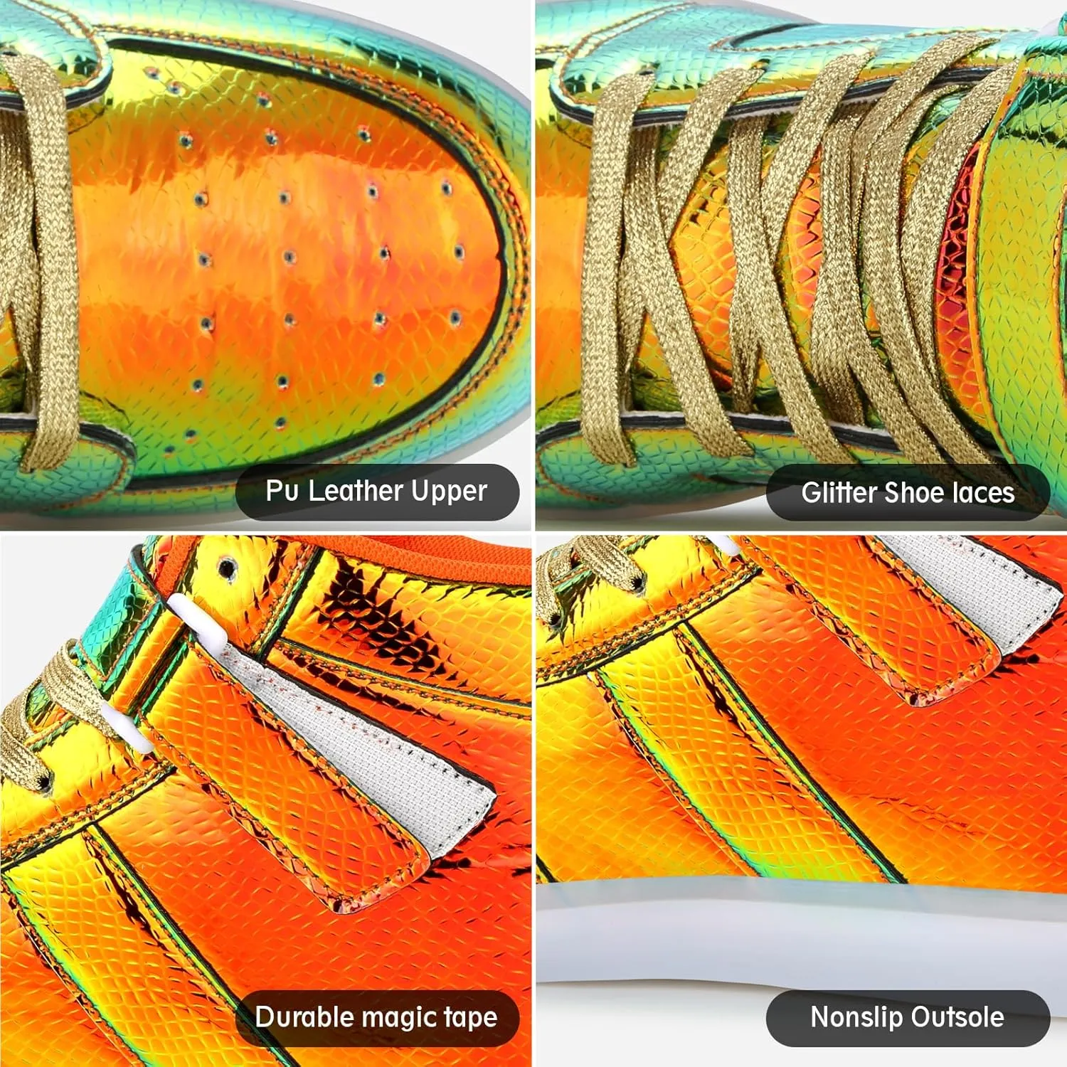 LED Shoes - Men's & Women's Light Up High Top Sneakers, USB Charging, Glow in The Dark for Dancing Party Festivals