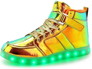 LED Shoes - Men's & Women's Light Up High Top Sneakers, USB Charging, Glow in The Dark for Dancing Party Festivals