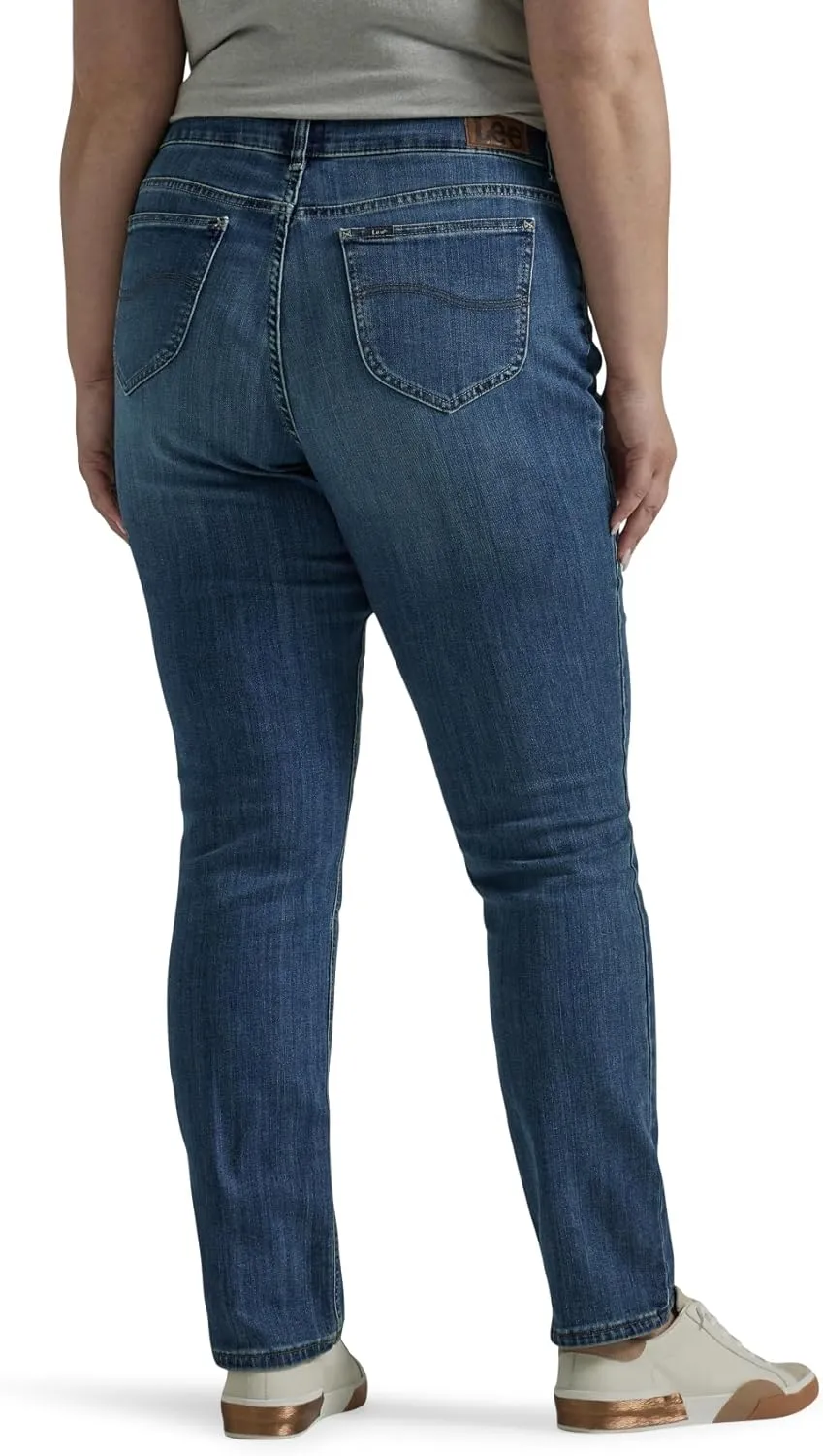 Lee Women's Plus Size Legendary Mid Rise Straight Leg Jean