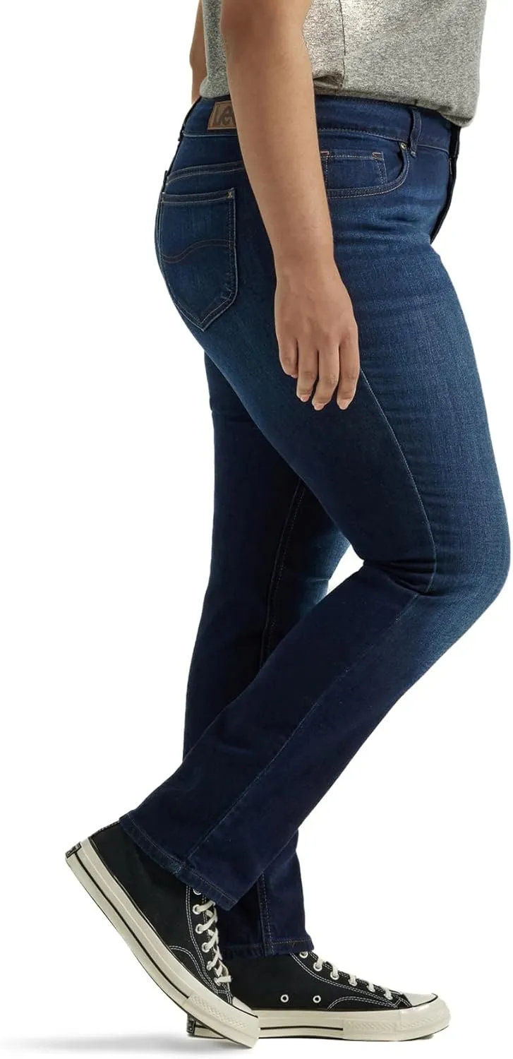 Lee Women's Plus Size Legendary Mid Rise Straight Leg Jean