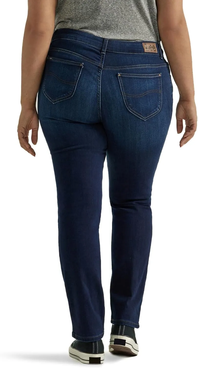 Lee Women's Plus Size Legendary Mid Rise Straight Leg Jean