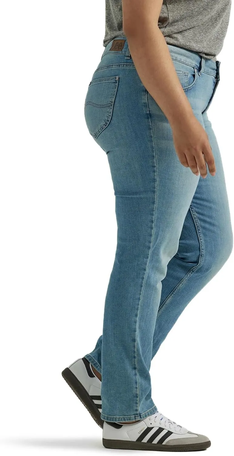 Lee Women's Plus Size Legendary Mid Rise Straight Leg Jean