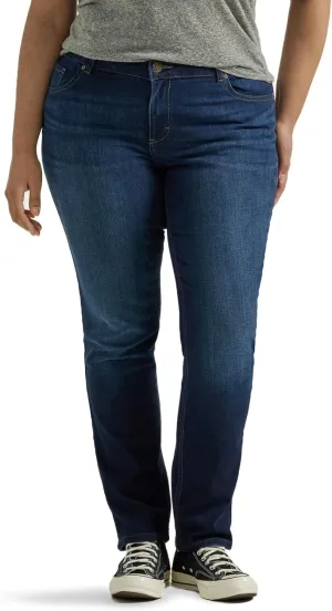 Lee Women's Plus Size Legendary Mid Rise Straight Leg Jean