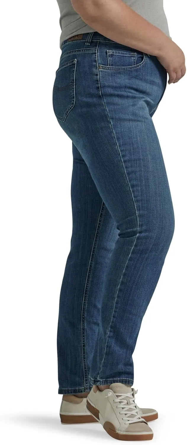Lee Women's Plus Size Legendary Mid Rise Straight Leg Jean