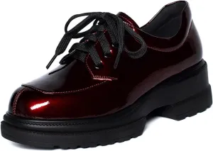 Loafers for Women Women’s Fashion Cowhide Lace-up Oxford Loafers Spring Platform Shoes for Ladies