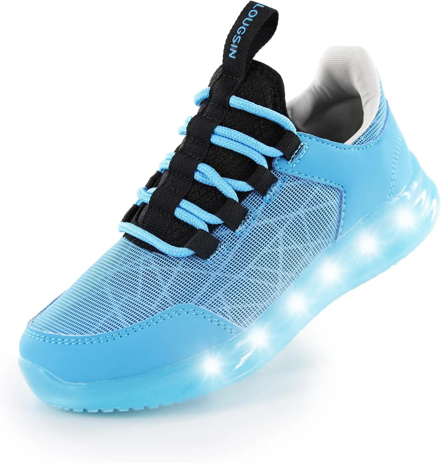 LOUGSIN Boys Girls Light Up Shoes Lightweight Mesh Breathable Adorable GlowDash LED Flashing Running Sneakers for Toddler and Little Kid