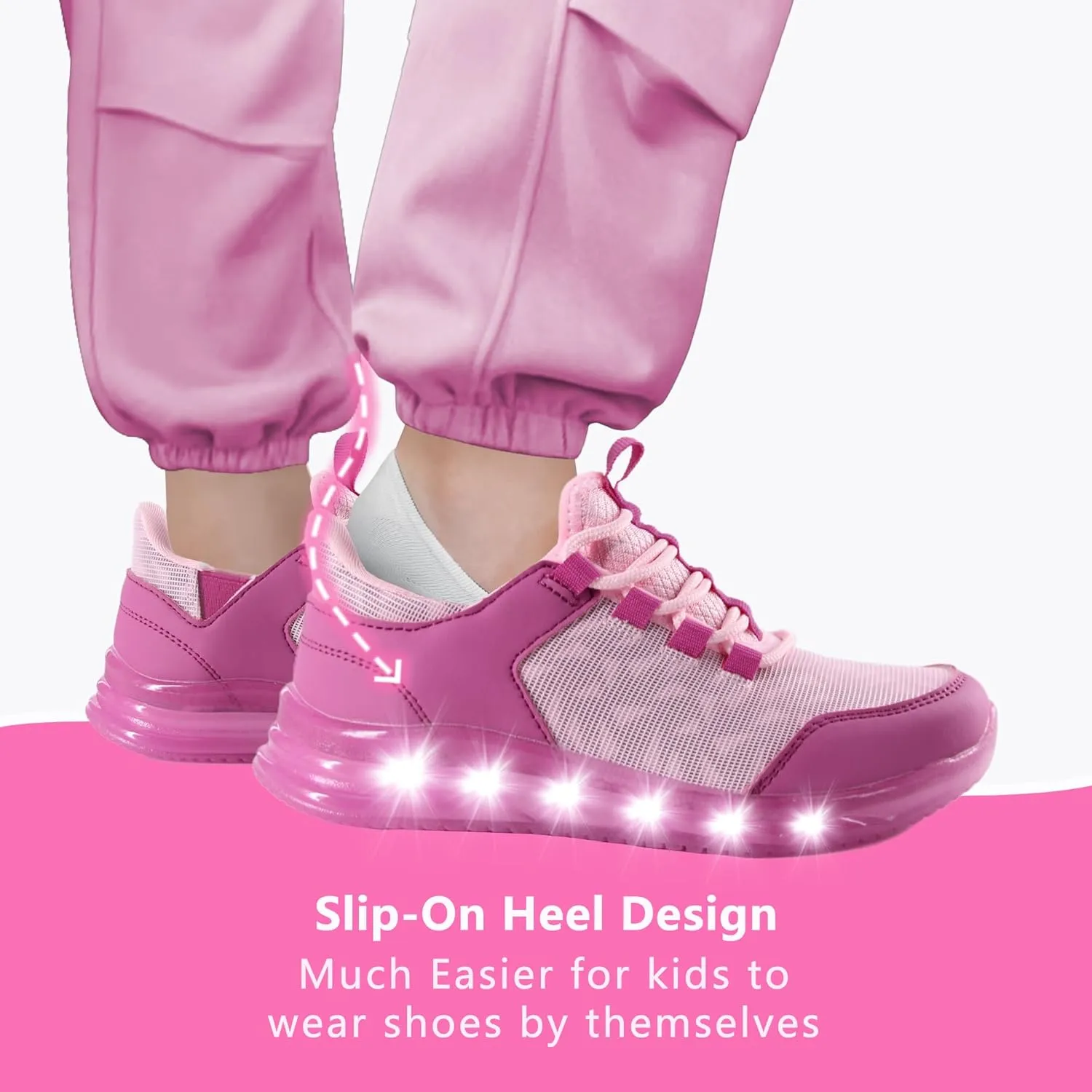 LOUGSIN Boys Girls Light Up Shoes Lightweight Mesh Breathable Adorable GlowDash LED Flashing Running Sneakers for Toddler and Little Kid