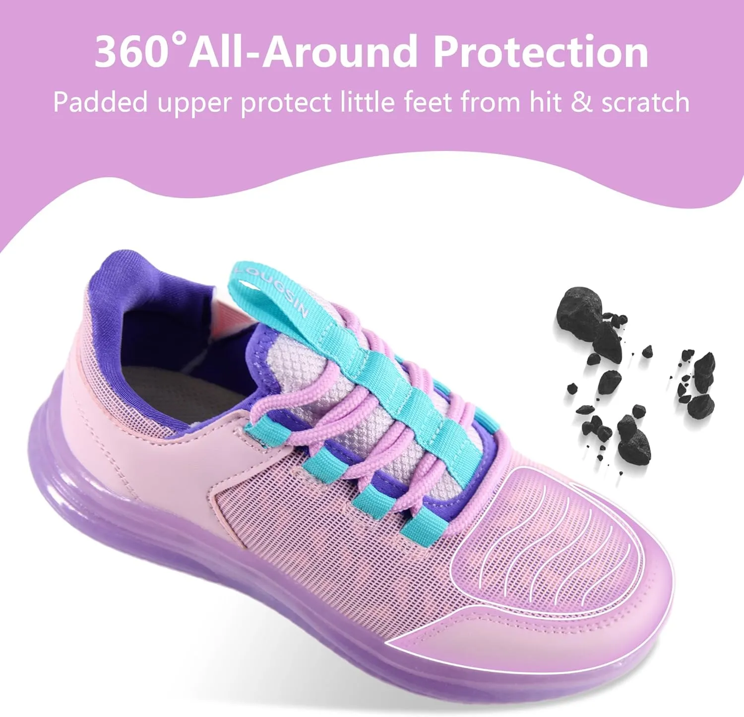 LOUGSIN Boys Girls Light Up Shoes Lightweight Mesh Breathable Adorable GlowDash LED Flashing Running Sneakers for Toddler and Little Kid