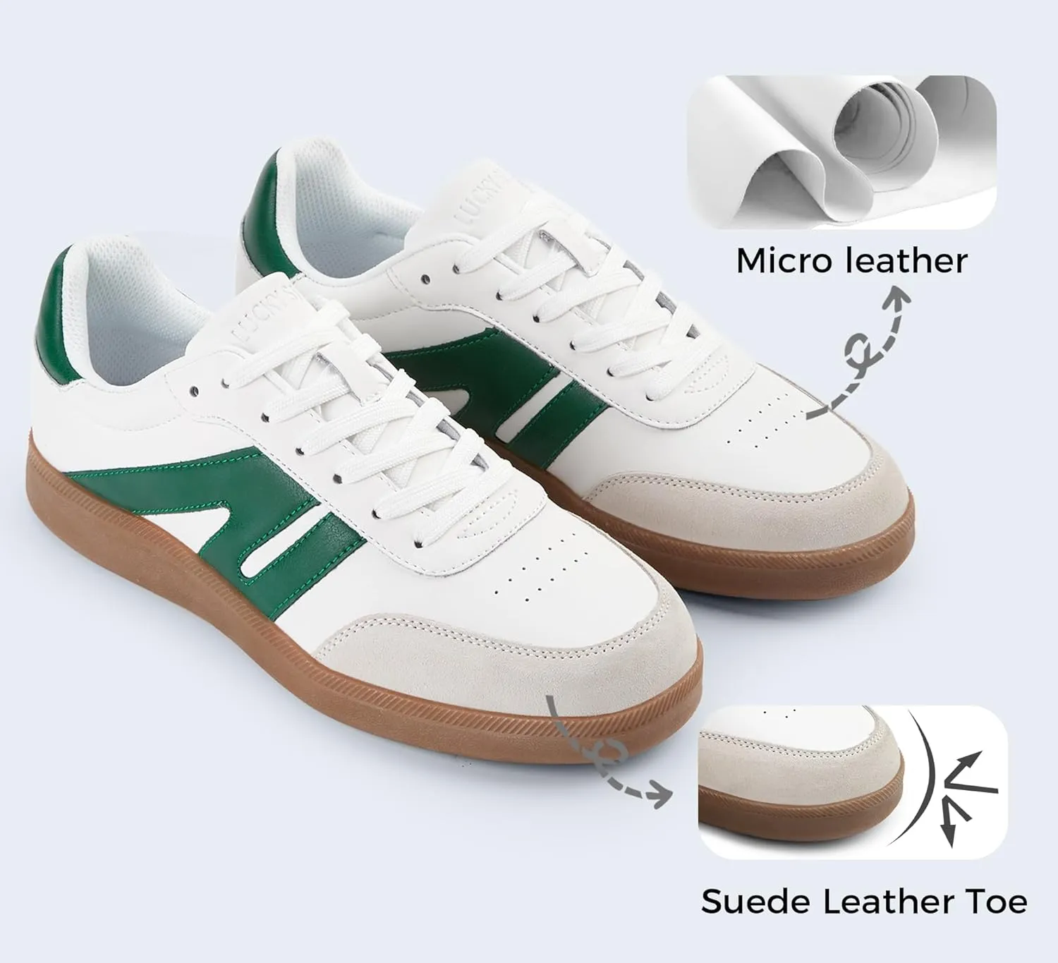 LUCKY STEP Men's Retro Fashion Sneakers Low Top Comfort Trainers Casual Lightweight Classic Walking Shoes