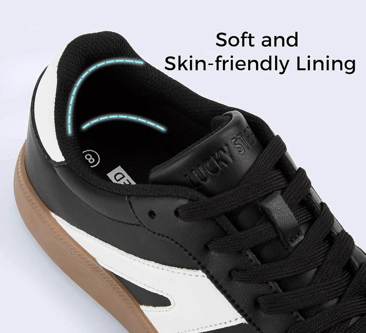 LUCKY STEP Men's Retro Fashion Sneakers Low Top Comfort Trainers Casual Lightweight Classic Walking Shoes