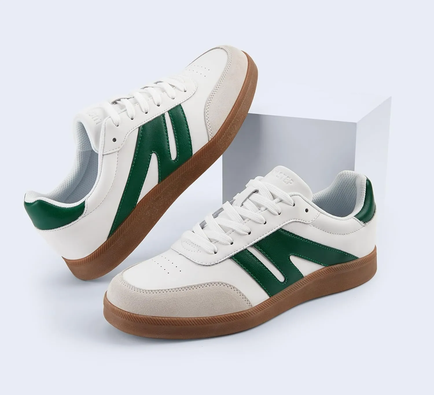 LUCKY STEP Men's Retro Fashion Sneakers Low Top Comfort Trainers Casual Lightweight Classic Walking Shoes