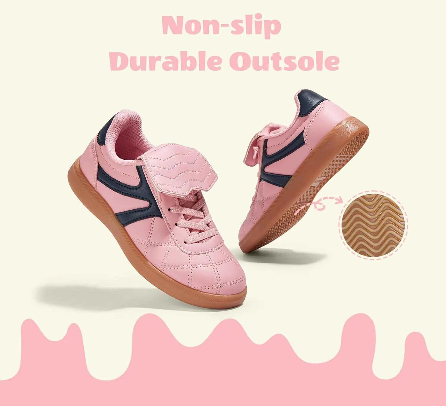 LUCKY STEP Unisex-Child Casual Sneakers Fashion Lightweight Walking Shoes Classic Retro Athletic Sneaker for Little Kids