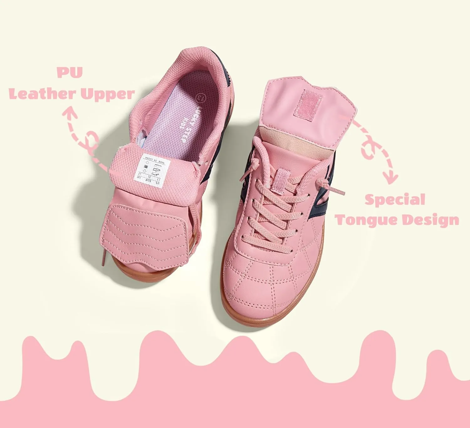 LUCKY STEP Unisex-Child Casual Sneakers Fashion Lightweight Walking Shoes Classic Retro Athletic Sneaker for Little Kids