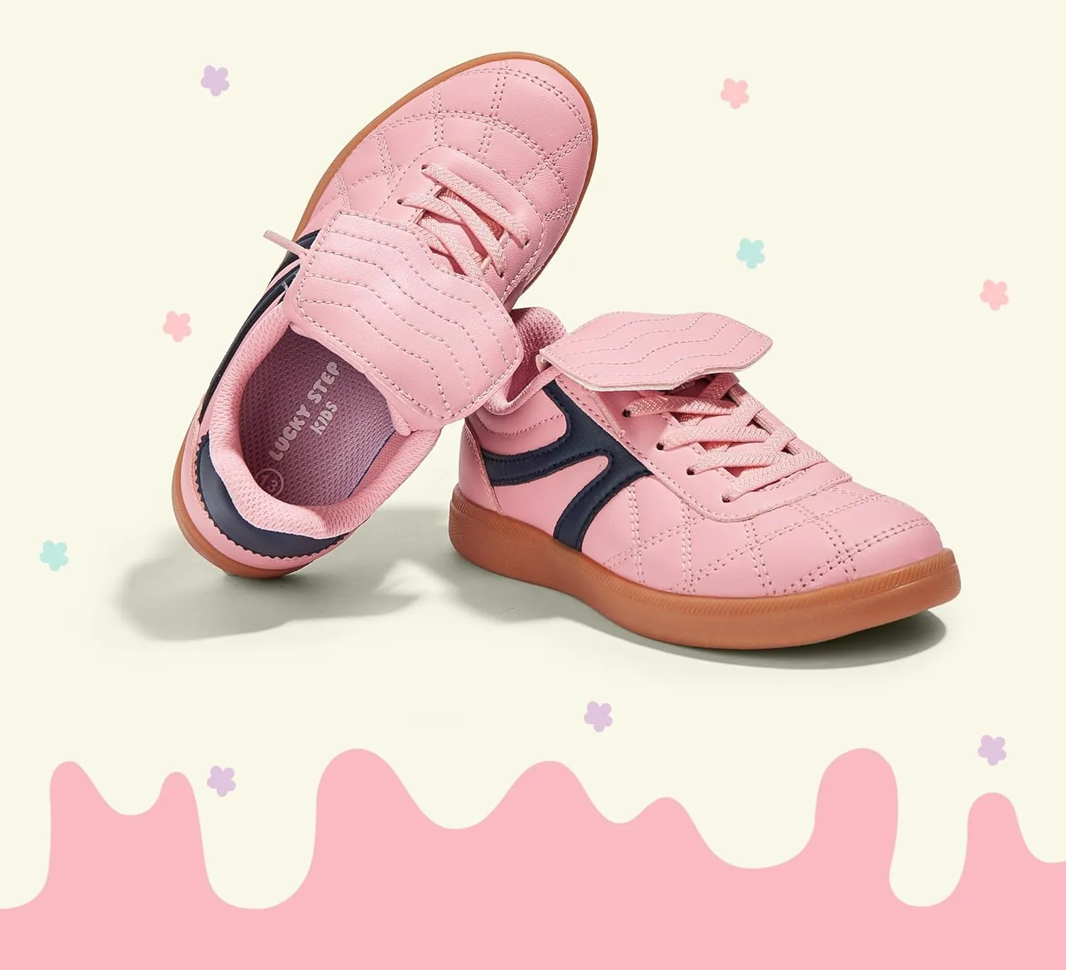 LUCKY STEP Unisex-Child Casual Sneakers Fashion Lightweight Walking Shoes Classic Retro Athletic Sneaker for Little Kids