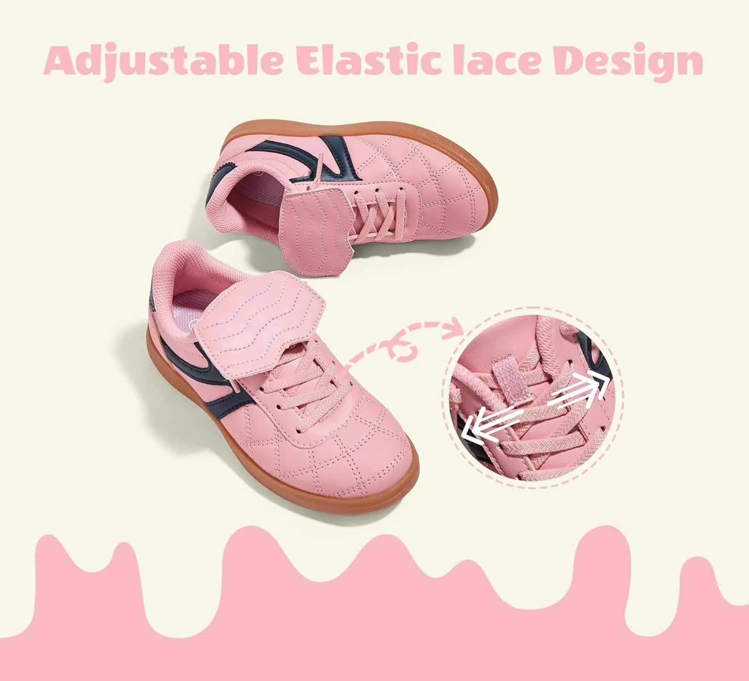 LUCKY STEP Unisex-Child Casual Sneakers Fashion Lightweight Walking Shoes Classic Retro Athletic Sneaker for Little Kids