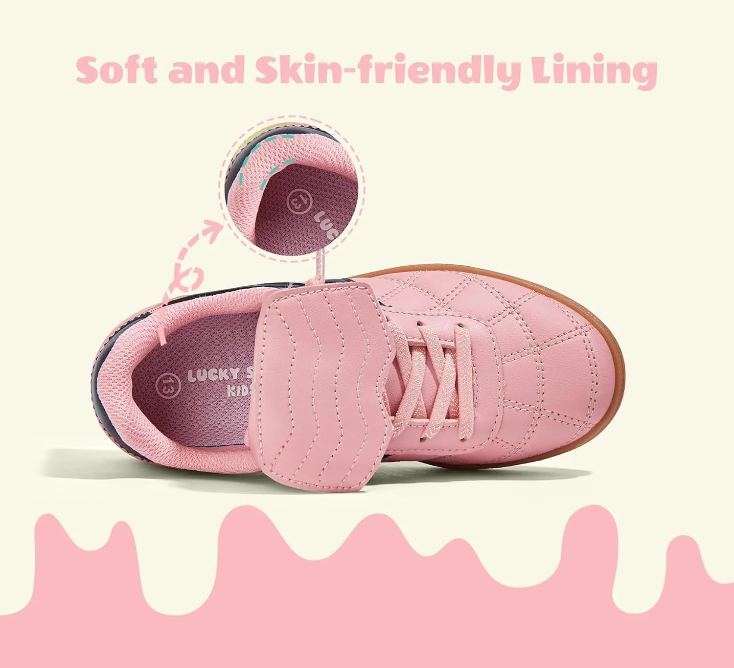 LUCKY STEP Unisex-Child Casual Sneakers Fashion Lightweight Walking Shoes Classic Retro Athletic Sneaker for Little Kids