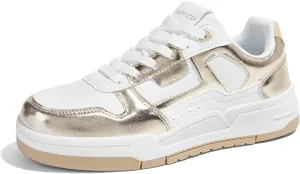 LUCKY STEP Women's Lace Up Fashion Casual Sneakers Low Top Walking Shoes Platform Comfort Non Slip Tennis Shoes