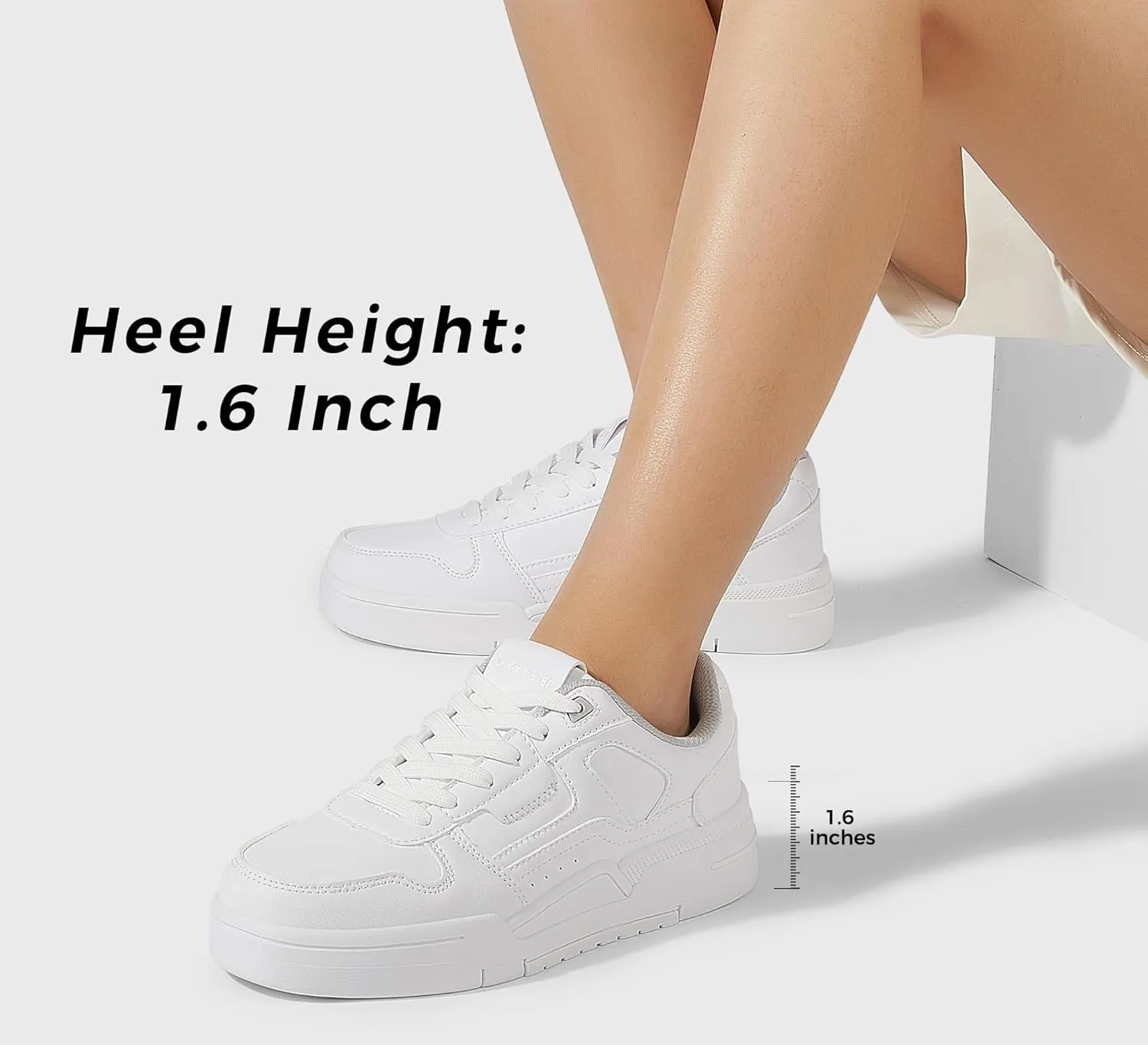 LUCKY STEP Women's Lace Up Fashion Casual Sneakers Low Top Walking Shoes Platform Comfort Non Slip Tennis Shoes