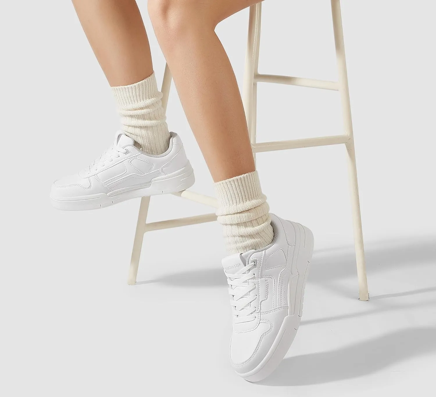 LUCKY STEP Women's Lace Up Fashion Casual Sneakers Low Top Walking Shoes Platform Comfort Non Slip Tennis Shoes