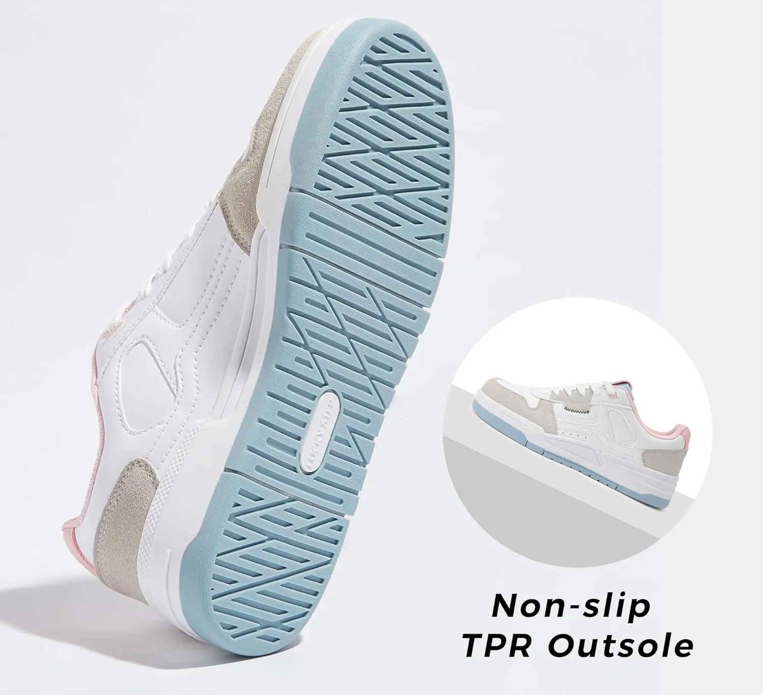 LUCKY STEP Women's Lace Up Fashion Casual Sneakers Low Top Walking Shoes Platform Comfort Non Slip Tennis Shoes