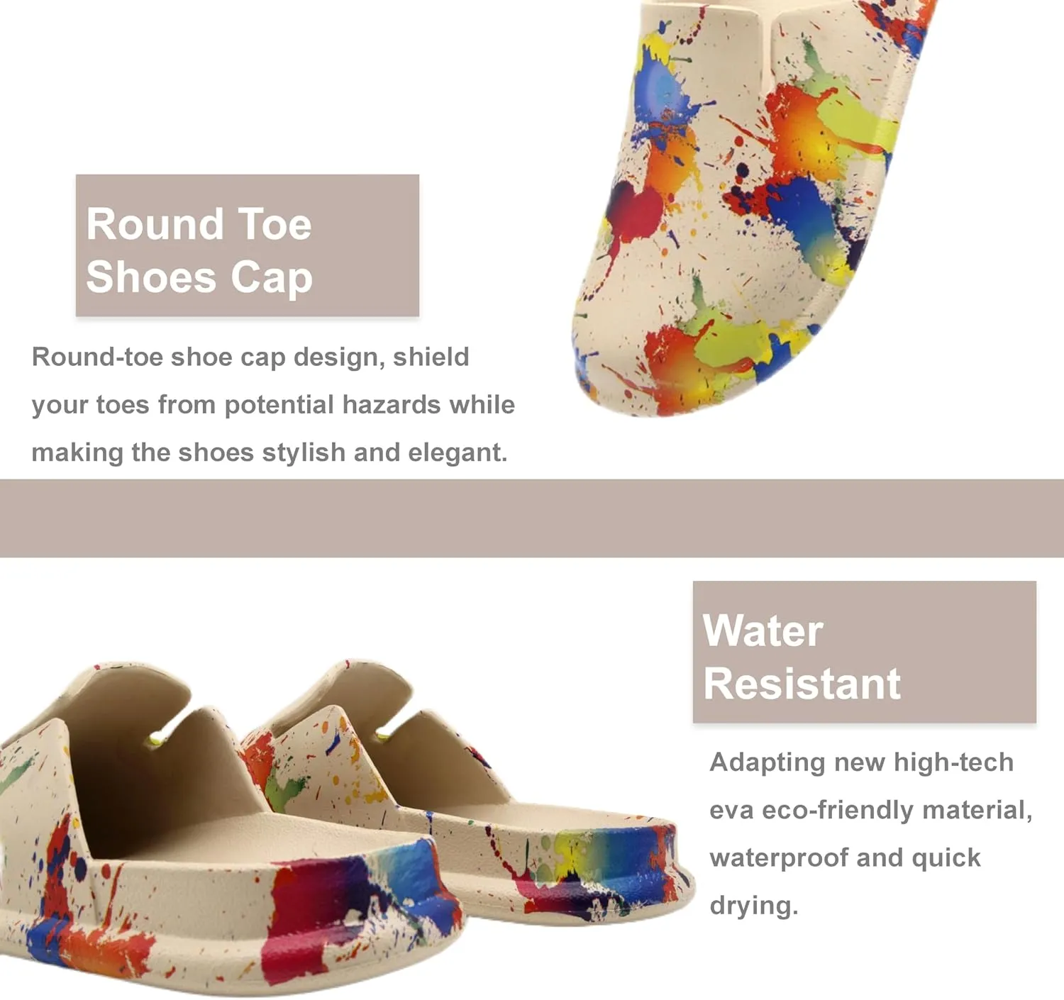 Meetinspace Women Men Unisex EVA Clogs Dupes Wide Round Toe Mules Lightweight Comfortable House Slipper Couples Slip On Shoes