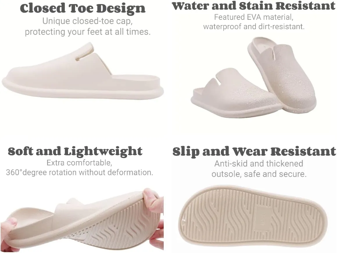 Meetinspace Women Men Unisex EVA Clogs Dupes Wide Round Toe Mules Lightweight Comfortable House Slipper Couples Slip On Shoes