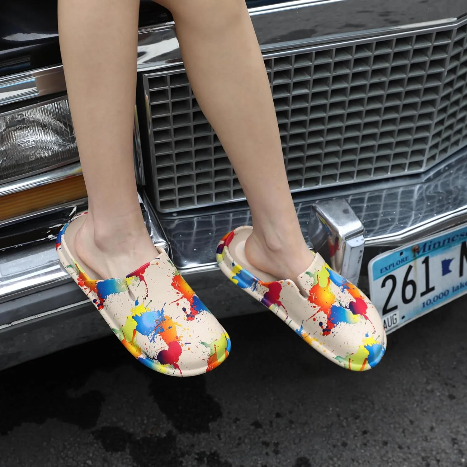 Meetinspace Women Men Unisex EVA Clogs Dupes Wide Round Toe Mules Lightweight Comfortable House Slipper Couples Slip On Shoes
