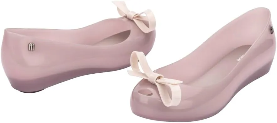 Melissa Ultragirl Bow II Flat - Versatile Slip-On Design - Stylish Flats for Women - Sweet Bow Detail - Comfy Fit - PVC & Metal Upper - Laminated Insole - Bubblegum Scent - Dressy Flats