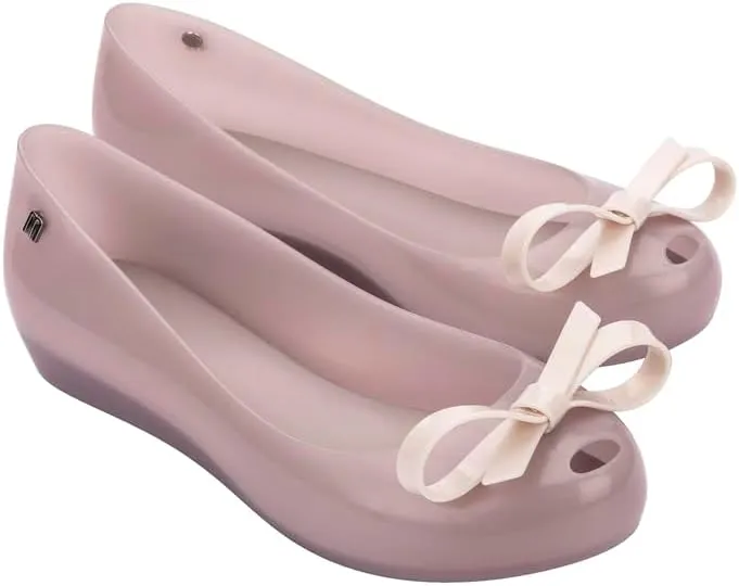 Melissa Ultragirl Bow II Flat - Versatile Slip-On Design - Stylish Flats for Women - Sweet Bow Detail - Comfy Fit - PVC & Metal Upper - Laminated Insole - Bubblegum Scent - Dressy Flats