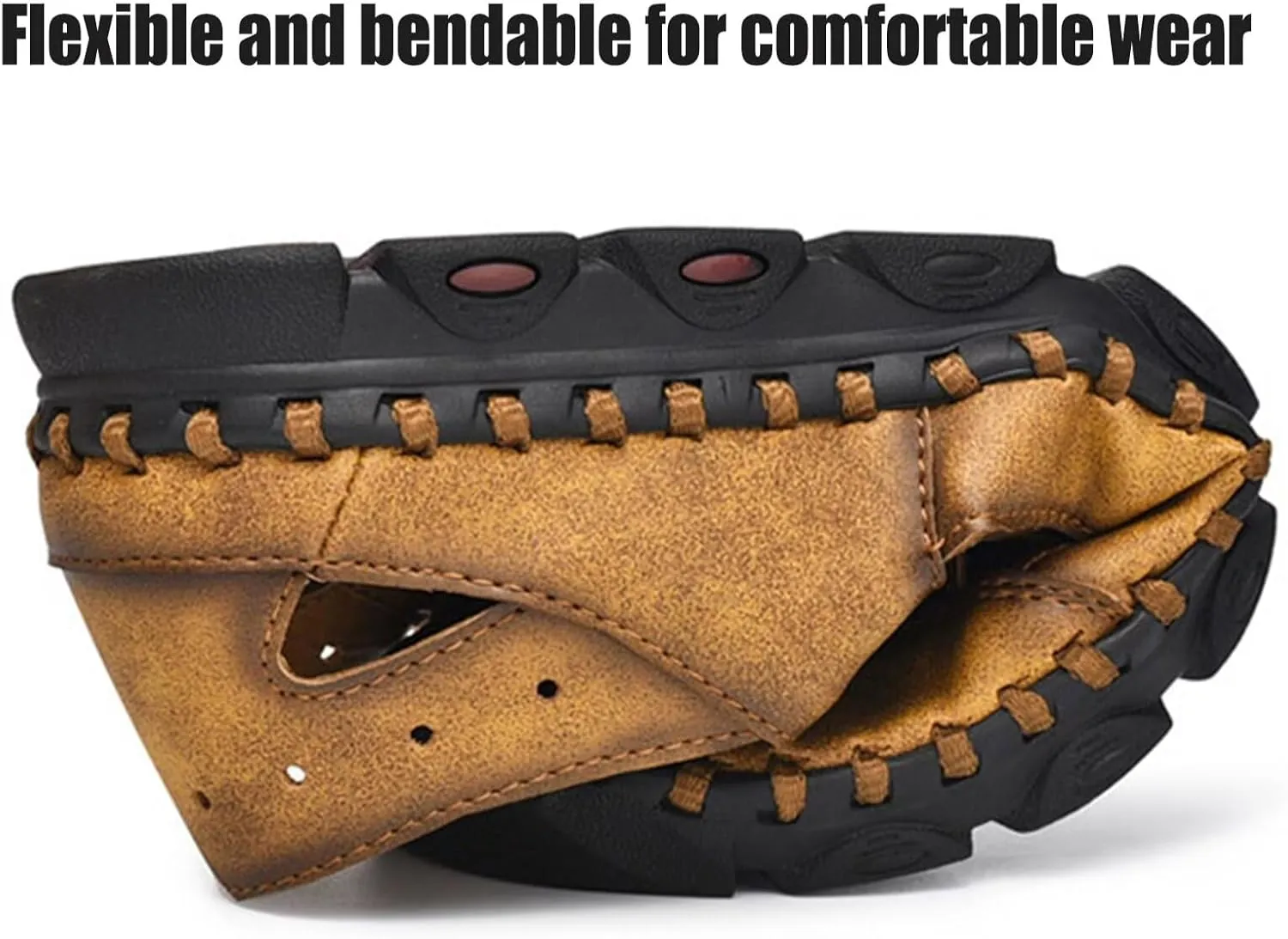 Men Sandals Closed Toe Hiking Sandals Waterproof Leather Fisherman Walking Sandals Summer Beach Shoes Athletic Sandals