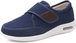 Men's Autumn and Winter Comfy Warm Diabetic Edema Shoes, Men's Width Breathable Slip-On Shoes, with Adjustable Straps, for Swollen Feet Arch Support Orthopedic Sneakers
