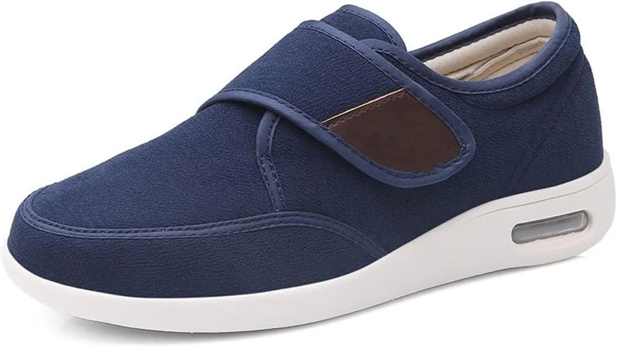 Men's Autumn and Winter Comfy Warm Diabetic Edema Shoes, Men's Width Breathable Slip-On Shoes, with Adjustable Straps, for Swollen Feet Arch Support Orthopedic Sneakers